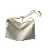 Maxbell Shoulder Bag Canvas Large Capacity Adjustable Strap Women Handbag for Work White