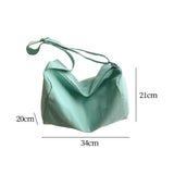 Maxbell Shoulder Bag Canvas Large Capacity Adjustable Strap Women Handbag for Work Green