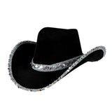 Maxbell Women Cowboy Hat Wind Lanyard Sun Hat Cowgirl Hats for Party Men