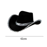 Maxbell Women Cowboy Hat Wind Lanyard Sun Hat Cowgirl Hats for Party Men