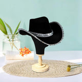 Maxbell Women Cowboy Hat Wind Lanyard Sun Hat Cowgirl Hats for Party Men