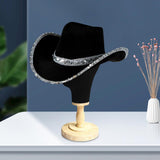 Maxbell Women Cowboy Hat Wind Lanyard Sun Hat Cowgirl Hats for Party Men