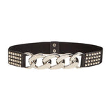 Maxbell Casual Women Waist Belt Studded Waistbelt Ladies Coat Cummerbunds Elastic Argent
