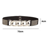Maxbell Casual Women Waist Belt Studded Waistbelt Ladies Coat Cummerbunds Elastic Argent