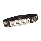 Maxbell Casual Women Waist Belt Studded Waistbelt Ladies Coat Cummerbunds Elastic Argent