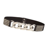 Maxbell Casual Women Waist Belt Studded Waistbelt Ladies Coat Cummerbunds Elastic Argent