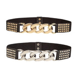 Maxbell Casual Women Waist Belt Studded Waistbelt Ladies Coat Cummerbunds Elastic Aureate