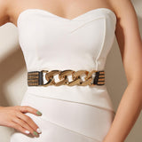 Maxbell Casual Women Waist Belt Studded Waistbelt Ladies Coat Cummerbunds Elastic Aureate