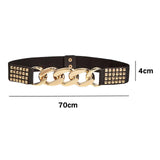 Maxbell Casual Women Waist Belt Studded Waistbelt Ladies Coat Cummerbunds Elastic Aureate