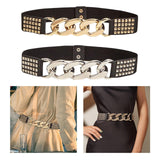 Maxbell Casual Women Waist Belt Studded Waistbelt Ladies Coat Cummerbunds Elastic Aureate