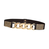 Maxbell Casual Women Waist Belt Studded Waistbelt Ladies Coat Cummerbunds Elastic Aureate