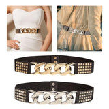 Maxbell Casual Women Waist Belt Studded Waistbelt Ladies Coat Cummerbunds Elastic Aureate