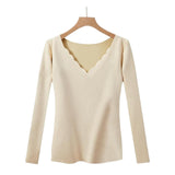 Maxbell Women Thermal Top Lingerie Long Sleeve Base Layer Winter sport Shirt XL Beige