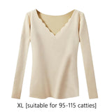 Maxbell Women Thermal Top Lingerie Long Sleeve Base Layer Winter sport Shirt XL Beige