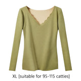 Maxbell Women Thermal Top Lingerie Long Sleeve Base Layer Winter sport Shirt XL Green