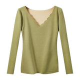 Maxbell Women Thermal Top Lingerie Long Sleeve Base Layer Winter sport Shirt XL Green