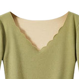 Maxbell Women Thermal Top Lingerie Long Sleeve Base Layer Winter sport Shirt XL Green