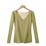 Maxbell Women Thermal Top Lingerie Long Sleeve Base Layer Winter sport Shirt XL Green