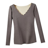 Maxbell Women Thermal Top Lingerie Long Sleeve Base Layer Winter sport Shirt L Gray