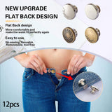 Maxbell 12Pcs Extended Buttons Jean Waistband Fastener Waist Band Extender for Women