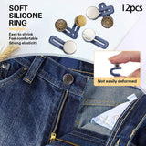 Maxbell 12Pcs Extended Buttons Jean Waistband Fastener Waist Band Extender for Women