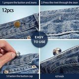Maxbell 12Pcs Extended Buttons Jean Waistband Fastener Waist Band Extender for Women