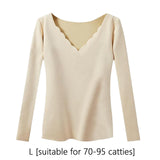 Maxbell Women Thermal Top Lingerie Long Sleeve Base Layer Winter sport Shirt L Beige