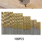 Maxbell 100x Twist Drill Bit Set Straight High Speed Steel for DIY Project Copper
