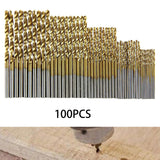 Maxbell 100x Twist Drill Bit Set Straight High Speed Steel for DIY Project Copper