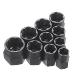Maxbell 10 Pieces Impact Nut Extractor Kit Broken Bolt Removing Tool Sturdy Durable Large Box