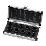 Maxbell 10 Pieces Impact Nut Extractor Kit Broken Bolt Removing Tool Sturdy Durable Large Box