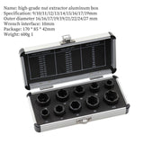 Maxbell 10 Pieces Impact Nut Extractor Kit Broken Bolt Removing Tool Sturdy Durable Large Box