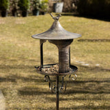 Maxbell Rainproof Standing Bird Feeder Feeding Bird Feeding Station for Yard Decor