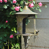 Maxbell Rainproof Standing Bird Feeder Feeding Bird Feeding Station for Yard Decor