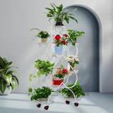 Maxbell Plant Stand Metal Display Holder with 4 Pulley Home Decor for Planter Rack