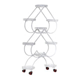 Maxbell Plant Stand Metal Display Holder with 4 Pulley Home Decor for Planter Rack