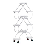 Maxbell Plant Stand Metal Display Holder with 4 Pulley Home Decor for Planter Rack