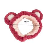 Maxbell Fleece Plush Headband Spa Hairband for Girls Skincare Makeup Rose Red