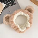 Maxbell Fleece Plush Headband Spa Hairband for Girls Skincare Makeup Khaki