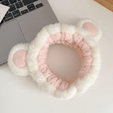 Maxbell Fleece Plush Headband Spa Hairband for Girls Skincare Makeup White