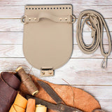 Maxbell PU Leather Bag Cover Shoulder Strap Hand Woven for Weaving Bags Purse Making Khaki