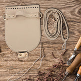 Maxbell PU Leather Bag Cover Shoulder Strap Hand Woven for Weaving Bags Purse Making Khaki