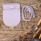 Maxbell PU Leather Bag Cover Shoulder Strap Hand Woven for Weaving Bags Purse Making Purple