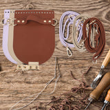 Maxbell PU Leather Bag Cover Shoulder Strap Hand Woven for Weaving Bags Purse Making Purple