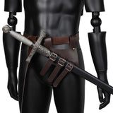 Maxbell Medieval Sword Frog Cutlass Rapier Costume for Stage Show Men Adults Brown
