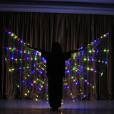Maxbell LED Belly Dance Wings with Telescopic Sticks Large for Carnival Adult Women