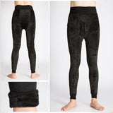 Maxbell Men's Thermal Pants Long Johns Bottom Fleece Lined Leggings Men Tights Black