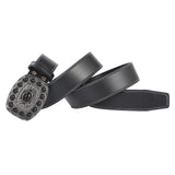 Maxbell Western Cowboy Belt PU Unisex Waist Strap Fashion for Work Gift Holidays Black