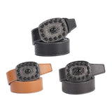 Maxbell Western Cowboy Belt PU Unisex Waist Strap Fashion for Work Gift Holidays Black