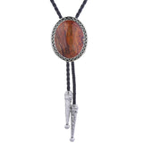 Maxbell PU Bolo Tie Necktie Costume Wedding Halloween Necklace Handmade Fancy Dress Brown